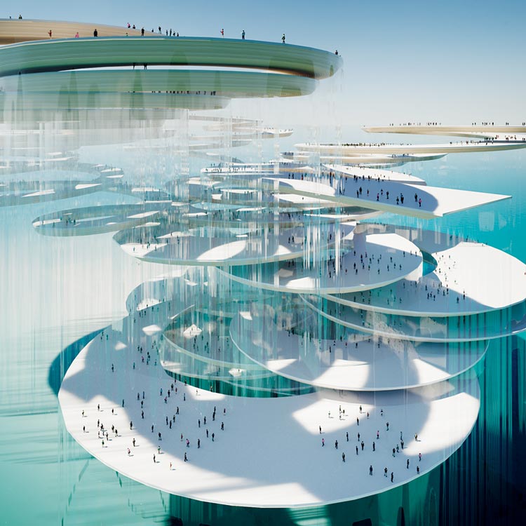 空に浮かぶような建築 MAD Architectsによるアートホール「Cloud