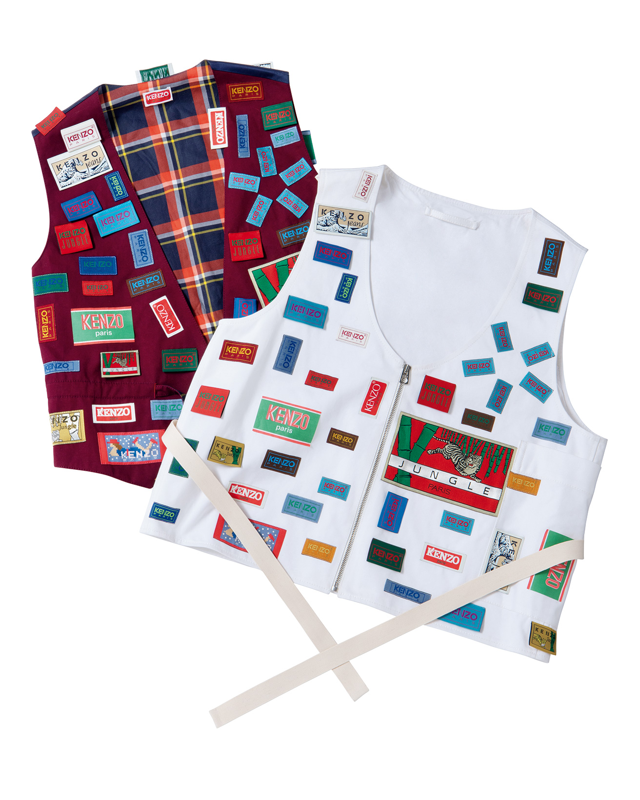 NIGO®が手がけた〈KENZO〉のベストは、アーカイブのネームタグをパッチ