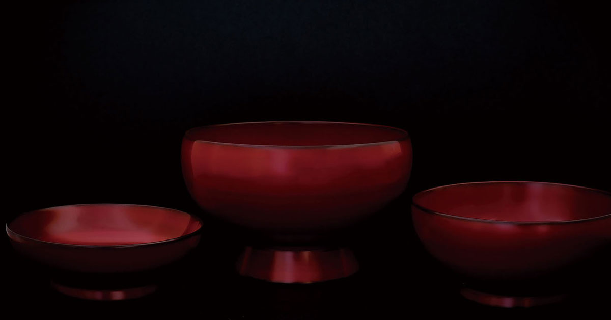 【美品】赤木明登　角盆 赤木明登】｜縁高丸盆／大 ～Online Shop｜紅椿それいゆ～