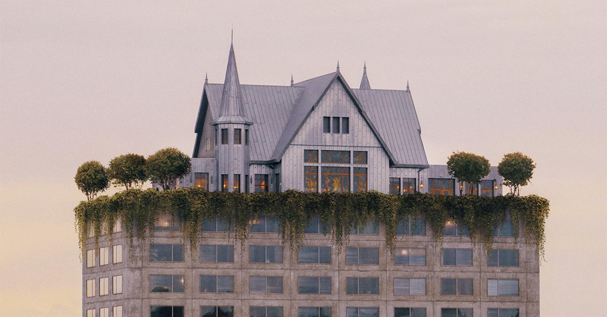 仏・メスに現れたスタルクの新ホテルは、9階建て全104室のビルの屋上に19世紀建築の邸宅が鎮座！