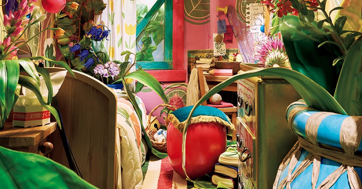 ジブリ『借りぐらしのアリエッティ』でアリエッティが部屋で使っているペンダントライトは、何でできている？